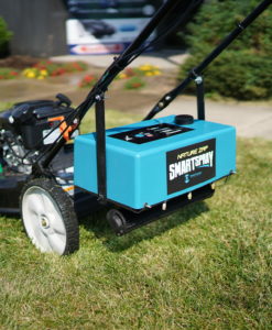 Weed Vision system with sprayer attached to mower